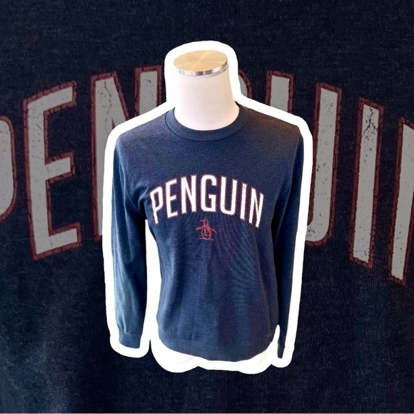 Original Penguin Munsingwear Men’s Navy Blue Crew Neck Sweatshirt Size L - Picture 1 of 5